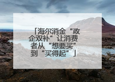 海尔消金“政企双补”让消费者从“想要买”到“买得起”