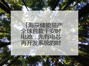海辰储能量产全球首款千安时电池：先有电芯再开发系统的时代已成过去