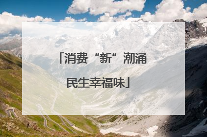 消费“新”潮涌 民生幸福味