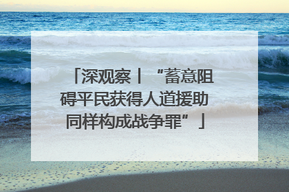 深观察丨“蓄意阻碍平民获得人道援助同样构成战争罪”