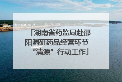 湖南省药监局赴邵阳调研药品经营环节“清源”行动工作