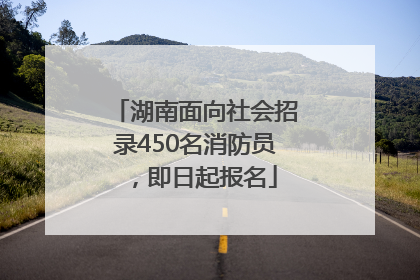 湖南面向社会招录450名消防员，即日起报名