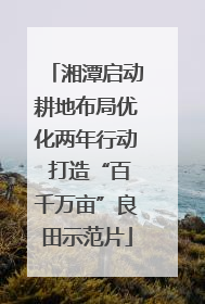 湘潭启动耕地布局优化两年行动 打造“百千万亩”良田示范片