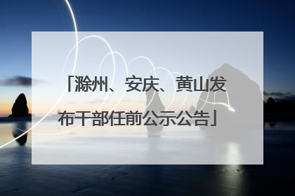 滁州、安庆、黄山发布干部任前公示公告