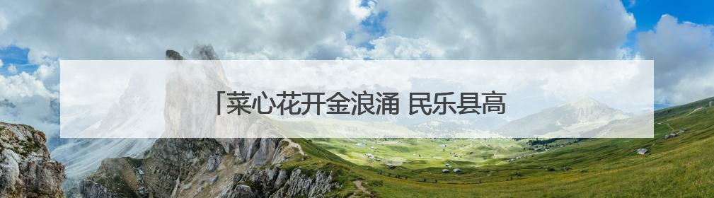 菜心花开金浪涌 民乐县高铁沿线激活“美丽经济”
