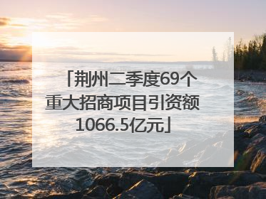 荆州二季度69个重大招商项目引资额1066.5亿元