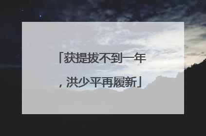 获提拔不到一年，洪少平再履新