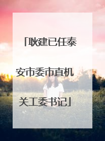 耿建已任泰安市委市直机关工委书记