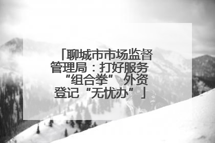 聊城市市场监督管理局：打好服务“组合拳” 外资登记“无忧办”