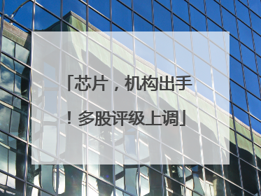 芯片，机构出手！多股评级上调