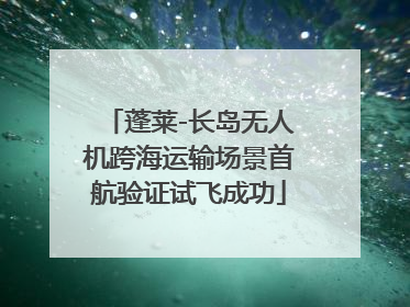蓬莱-长岛无人机跨海运输场景首航验证试飞成功