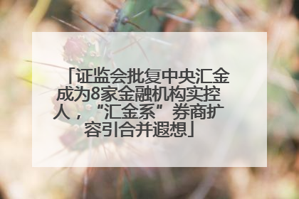 证监会批复中央汇金成为8家金融机构实控人，“汇金系”券商扩容引合并遐想