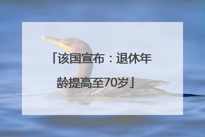 该国宣布：退休年龄提高至70岁