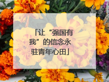 让“强国有我”的信念永驻青年心田