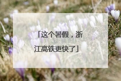 这个暑假，浙江高铁更快了