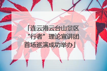 连云港云台山景区“行者”理论宣讲团首场巡演成功举办