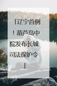 辽宁首例！葫芦岛中院发布长城司法保护令