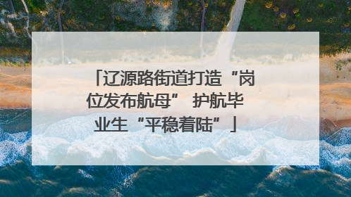 辽源路街道打造“岗位发布航母” 护航毕业生“平稳着陆”