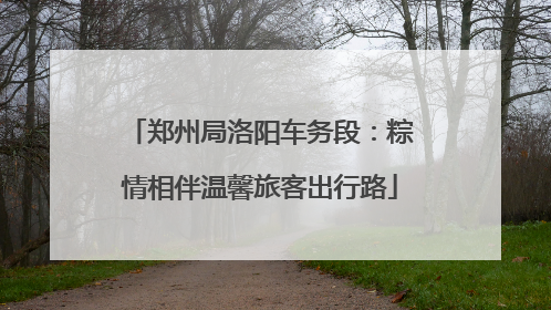 郑州局洛阳车务段：粽情相伴温馨旅客出行路