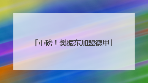 重磅！樊振东加盟德甲