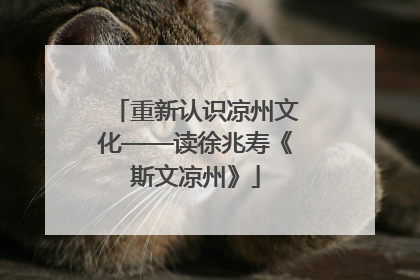 重新认识凉州文化——读徐兆寿《斯文凉州》