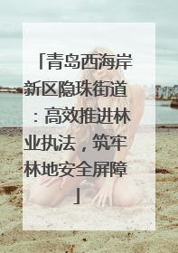 青岛西海岸新区隐珠街道：高效推进林业执法，筑牢林地安全屏障