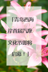 青岛西海岸首届汽摩文化节即将启幕！