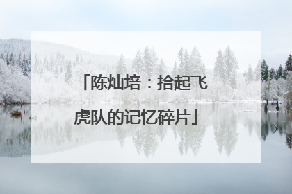 陈灿培：拾起飞虎队的记忆碎片