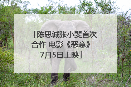 陈思诚张小斐首次合作 电影《恶意》7月5日上映