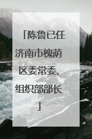陈鲁已任济南市槐荫区委常委、组织部部长