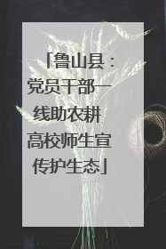 鲁山县：党员干部一线助农耕 高校师生宣传护生态