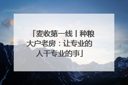 麦收第一线丨种粮大户老房：让专业的人干专业的事