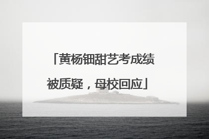 黄杨钿甜艺考成绩被质疑，母校回应