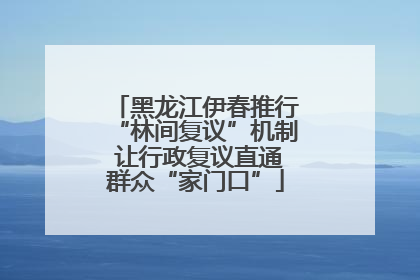黑龙江伊春推行“林间复议”机制 让行政复议直通群众“家门口”