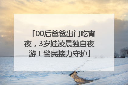 00后爸爸出门吃宵夜，3岁娃凌晨独自夜游！警民接力守护