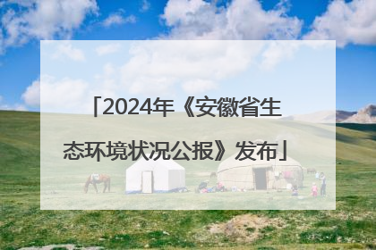2024年《安徽省生态环境状况公报》发布