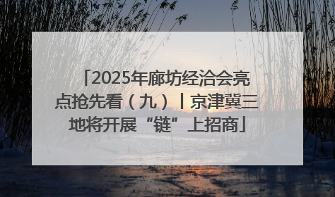 2025年廊坊经洽会亮点抢先看（九）丨京津冀三地将开展“链”上招商