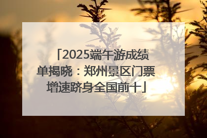 2025端午游成绩单揭晓：郑州景区门票增速跻身全国前十