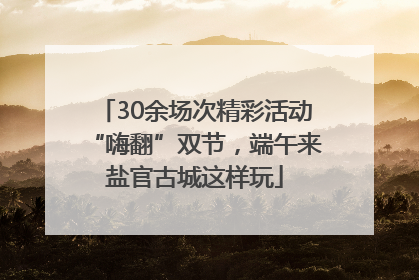 30余场次精彩活动“嗨翻”双节，端午来盐官古城这样玩