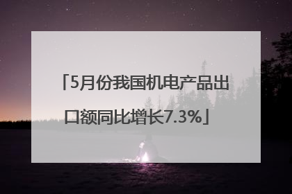 5月份我国机电产品出口额同比增长7.3%